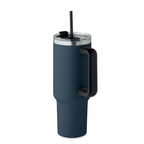 Vaso de acero inoxidable reciclado con tapa y pajita ref MO2327 - Open French Marino
