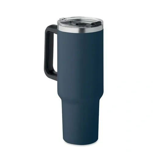 Vaso de acero inoxidable reciclado con tapa y pajita ref MO2327 - Side French Marino