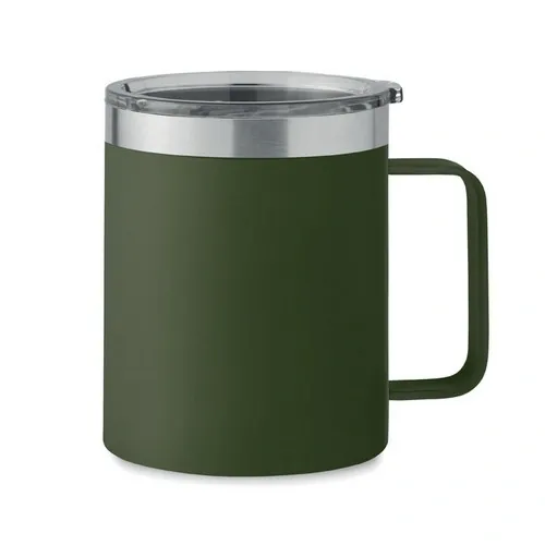 Vaso de acero inoxidable reciclado con tapa anti fugas ref MO6934 - Front Verde Oscuro
