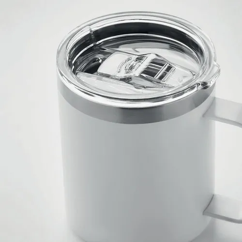 Vaso de acero inoxidable reciclado con tapa anti fugas ref MO6934 - Item Detail Picture Blanco