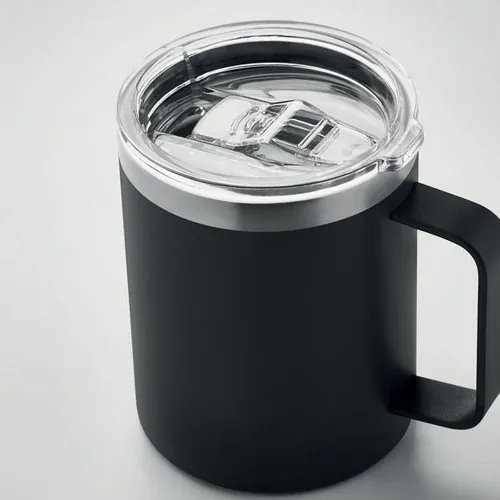 Vaso de acero inoxidable reciclado con tapa anti fugas ref MO6934 - Item Detail Picture Negro