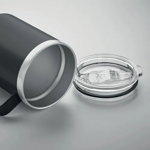 Vaso de acero inoxidable reciclado con tapa anti fugas ref MO6934 - Open Negro
