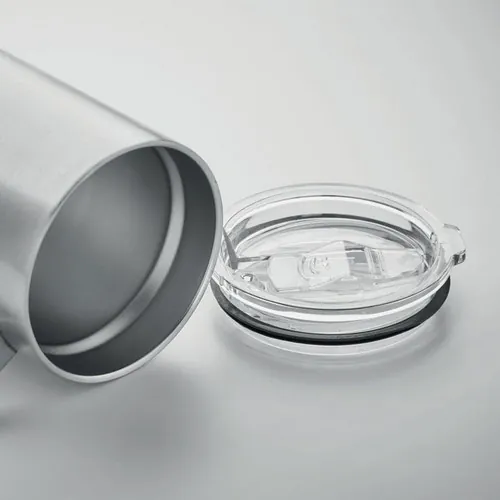 Vaso de acero inoxidable reciclado con tapa anti fugas ref MO6934 - Open Plata Mate