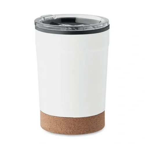 Vaso de acero inoxidable con doble pared y orificio deslizante ref MO2187 - Blanco