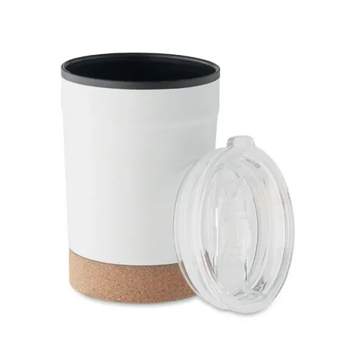 Vaso de acero inoxidable con doble pared y orificio deslizante ref MO2187 - Open Blanco
