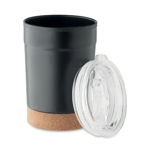 Vaso de acero inoxidable con doble pared y orificio deslizante ref MO2187 - Open Negro