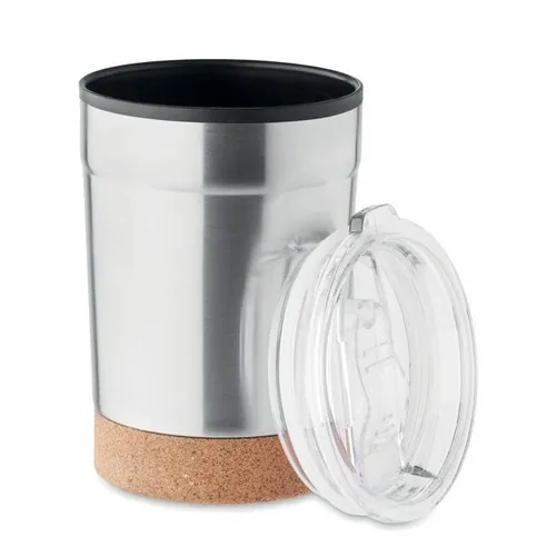 Vaso de acero inoxidable con doble pared y orificio deslizante ref MO2187 - Open Plata Mate