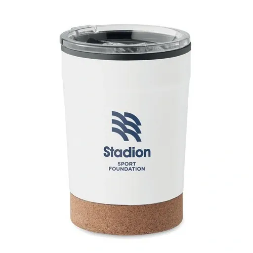 Vaso de acero inoxidable con doble pared y orificio deslizante ref MO2187 - Printed Blanco