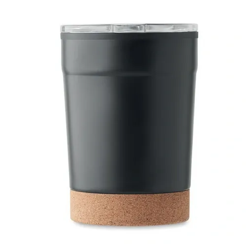 Vaso de acero inoxidable con doble pared y orificio deslizante ref MO2187 - Top Negro