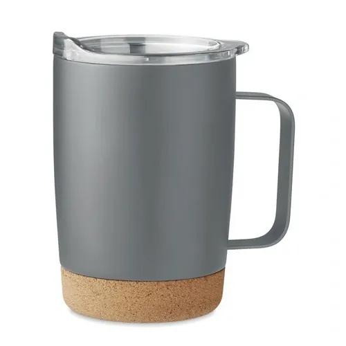 Vaso de acero inoxidable doble pared con tapa deslizante ref MO6533 - Front Gris