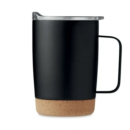 Vaso de acero inoxidable doble pared con tapa deslizante ref MO6533 - Open Negro