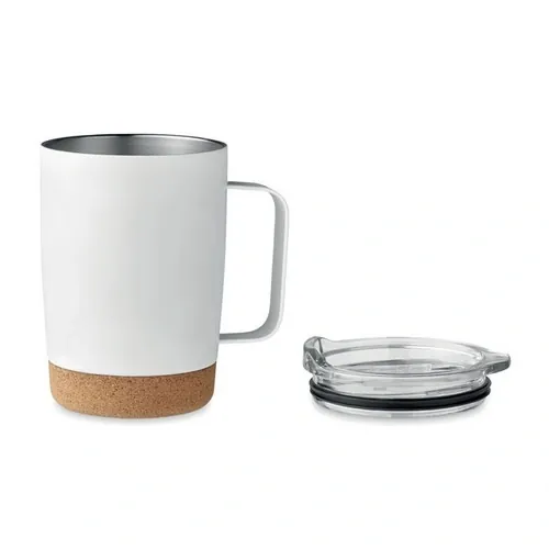 Vaso de acero inoxidable doble pared con tapa deslizante ref MO6533 - Side Blanco