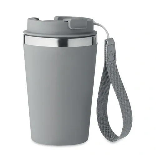 Vaso de acero inoxidable reciclado anti fugas 350 ml ref MO2317 - Front Gris Piedra