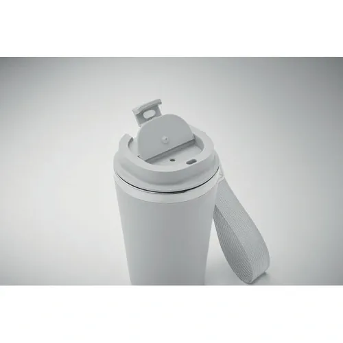 Vaso de acero inoxidable reciclado anti fugas 350 ml ref MO2317 - Item Detail Picture Blanco