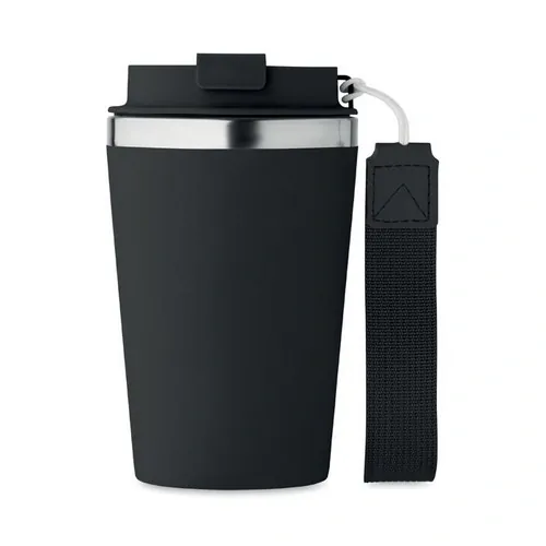 Vaso de acero inoxidable reciclado anti fugas 350 ml ref MO2317 - Side Negro