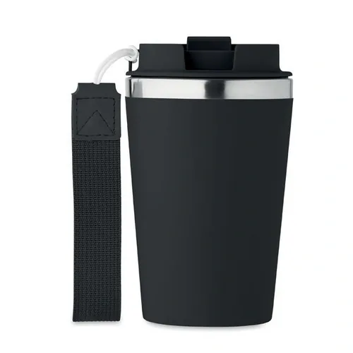 Vaso de acero inoxidable reciclado anti fugas 350 ml ref MO2317 - Top Negro