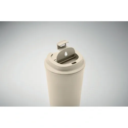Vaso de doble pared de maíz PLA con tapa reciclada ref MO2310 - 4 Beig