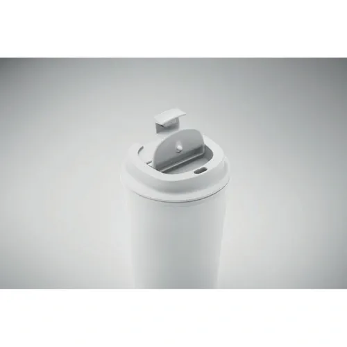 Vaso de doble pared de maíz PLA con tapa reciclada ref MO2310 - 4 Blanco