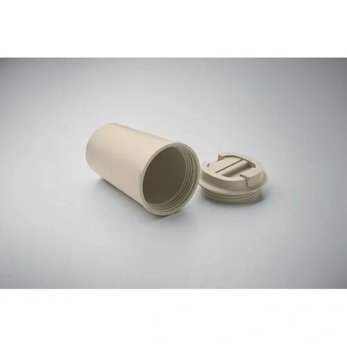 Vaso de doble pared de maíz PLA con tapa reciclada ref MO2310 - Item Detail Picture Beig