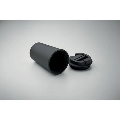 Vaso de doble pared de maíz PLA con tapa reciclada ref MO2310 - Item Detail Picture Negro