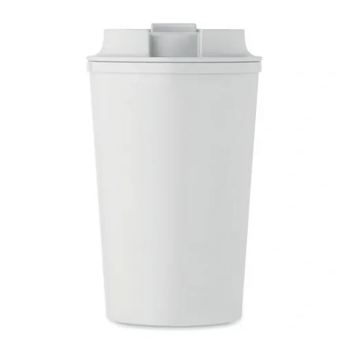 Vaso de doble pared de maíz PLA con tapa reciclada ref MO2310 - Top Blanco
