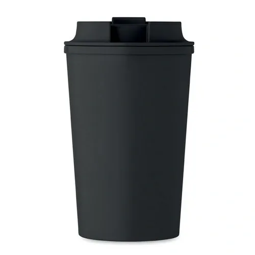 Vaso de doble pared de maíz PLA con tapa reciclada ref MO2310 - Top Negro
