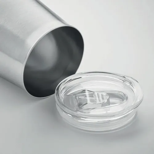 Vaso de acero inoxidable reciclado con tapa deslizante ref MO2090 - Item Detail Picture Plata Mate