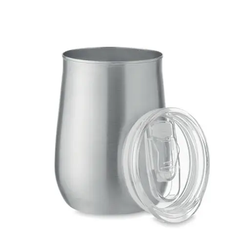 Vaso de acero inoxidable reciclado con tapa deslizante ref MO2090 - Plata Mate