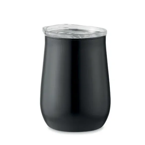 Vaso de acero inoxidable reciclado con tapa deslizante ref MO2090 - Side Negro