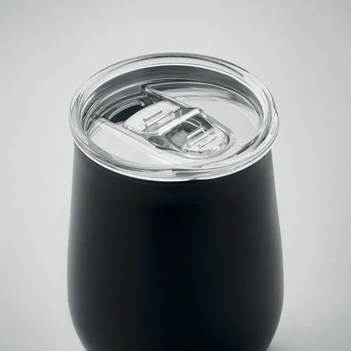 Vaso de acero inoxidable reciclado con tapa deslizante ref MO2090 - Top Negro