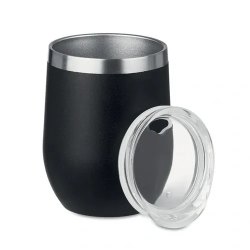 Vaso de acero inoxidable 300 ml doble capa ref MO9597 - Front Negro
