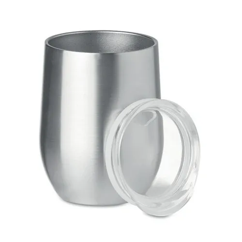 Vaso de acero inoxidable 300 ml doble capa ref MO9597 - Front Plata Mate