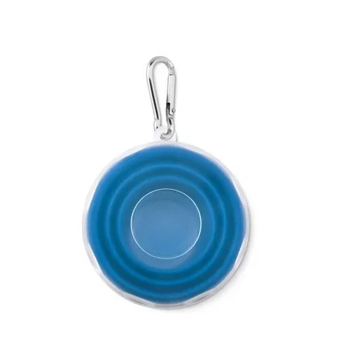 Taza plegable de silicona con contenedor y mosquetón ref MO9196 - Side Azul