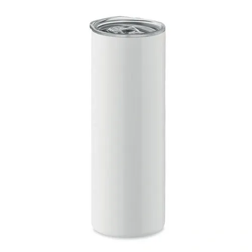 Vaso de acero inoxidable doble pared con tapa bebedor ref MO6644 - Blanco