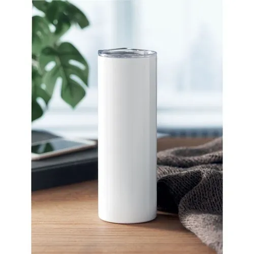 Vaso de acero inoxidable doble pared con tapa bebedor ref MO6644 - Item Ambiant Picture Blanco