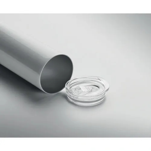 Vaso de acero inoxidable doble pared con tapa bebedor ref MO6644 - Open Blanco