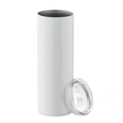 Vaso de acero inoxidable doble pared con tapa bebedor ref MO6644 - Side Blanco