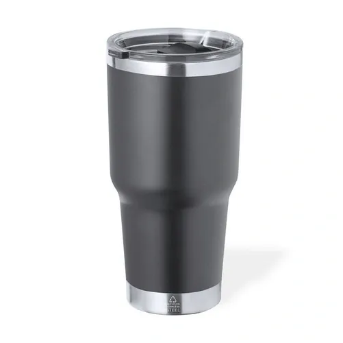 Vaso térmico de acero reciclado con dosificador ref TO35 - Gris