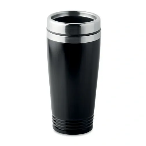 Vaso de viaje acero inoxidable doble capa 400 ml ref MO9618 - Front Negro