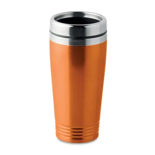 Vaso de viaje acero inoxidable doble capa 400 ml ref MO9618 - Naranja