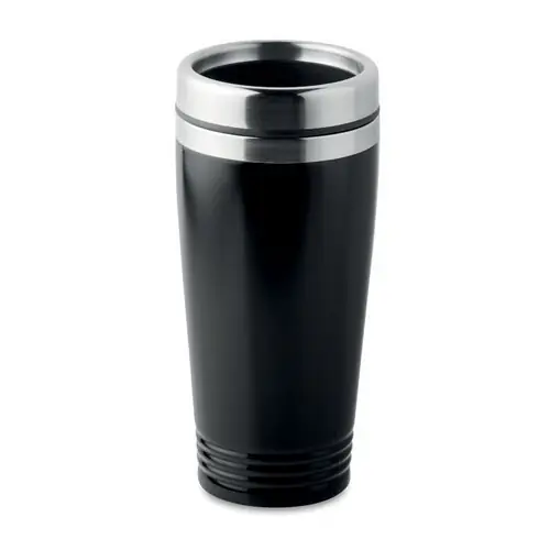 Vaso de viaje acero inoxidable doble capa 400 ml ref MO9618 - Negro