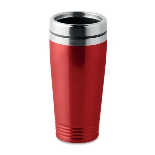 Vaso de viaje acero inoxidable doble capa 400 ml ref MO9618 - Rojo
