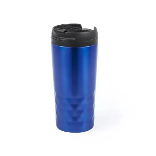 Vaso de acero inox 310ml con tapa dosificadora ref 5806 - Azul