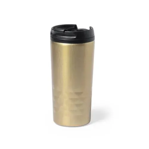 Vaso de acero inox 310ml con tapa dosificadora ref 5806 - Dorado