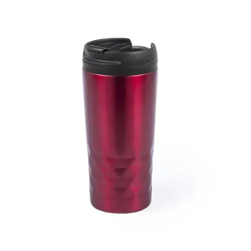 Vaso de acero inox 310ml con tapa dosificadora ref 5806 - Rojo