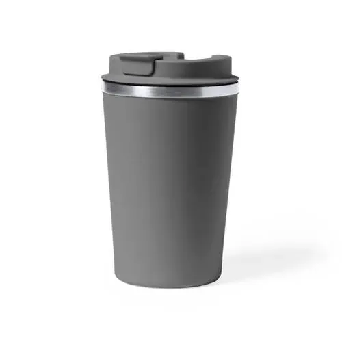 Vaso térmico de acero inox con dosificador en tapa ref 1796 - Gris