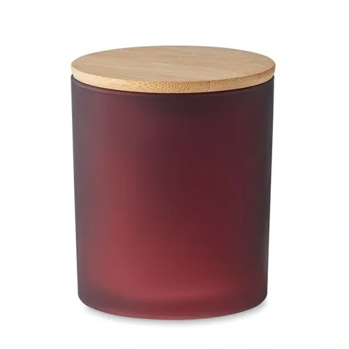 Vela de cera con fragancia natural en tarro de cristal ref MO6621 - Back Burdeos