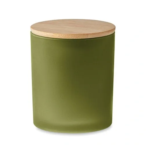 Vela de cera con fragancia natural en tarro de cristal ref MO6621 - Back Verde