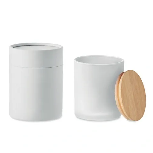 Vela de cera con fragancia natural en tarro de cristal ref MO6621 - Side Blanco