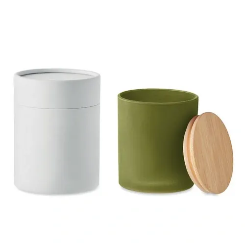 Vela de cera con fragancia natural en tarro de cristal ref MO6621 - Side Verde